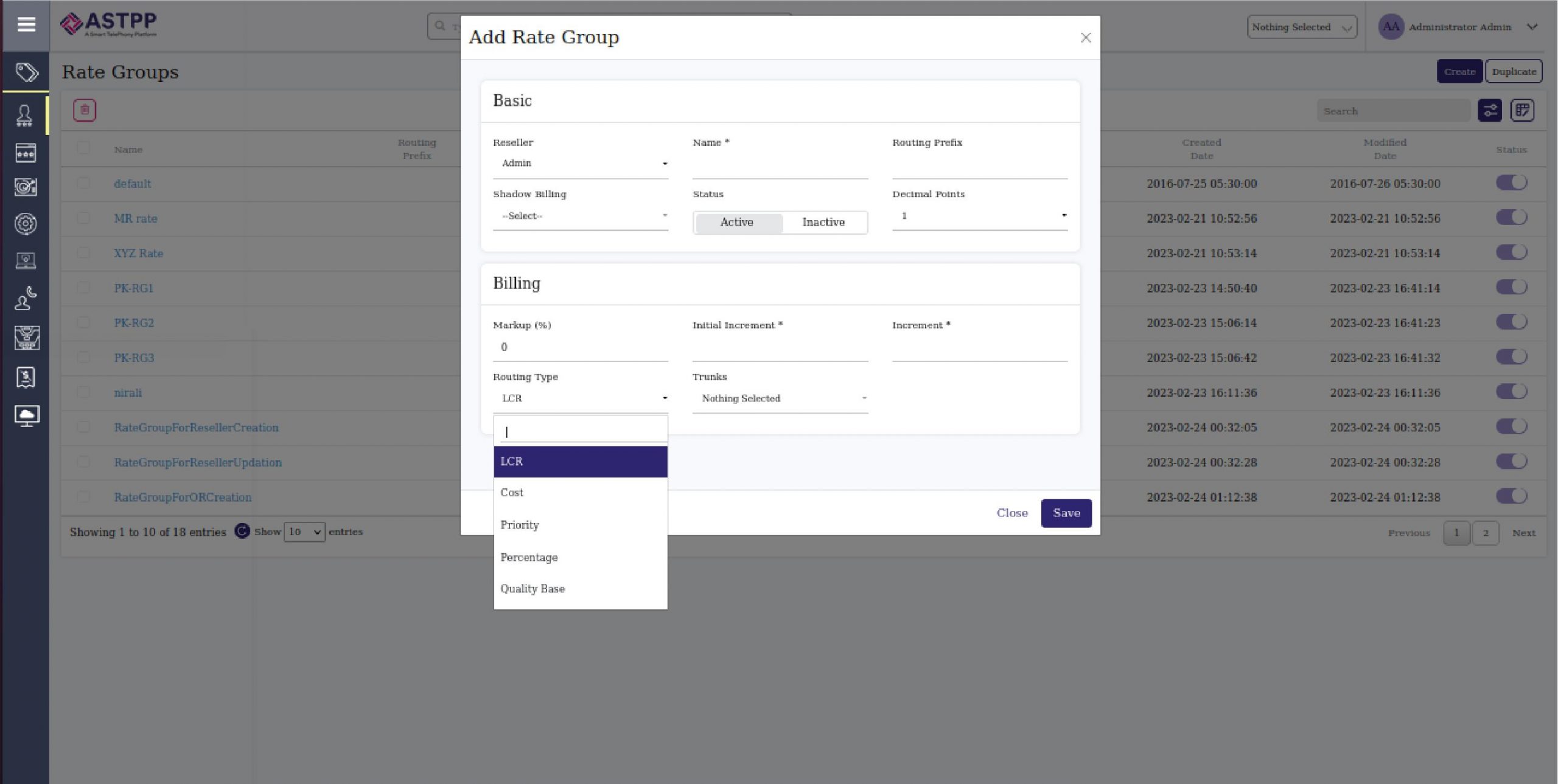 Routing & Billing